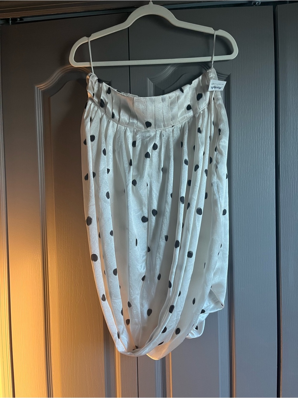 Zara White bubble Skirt with Black Polka Dots